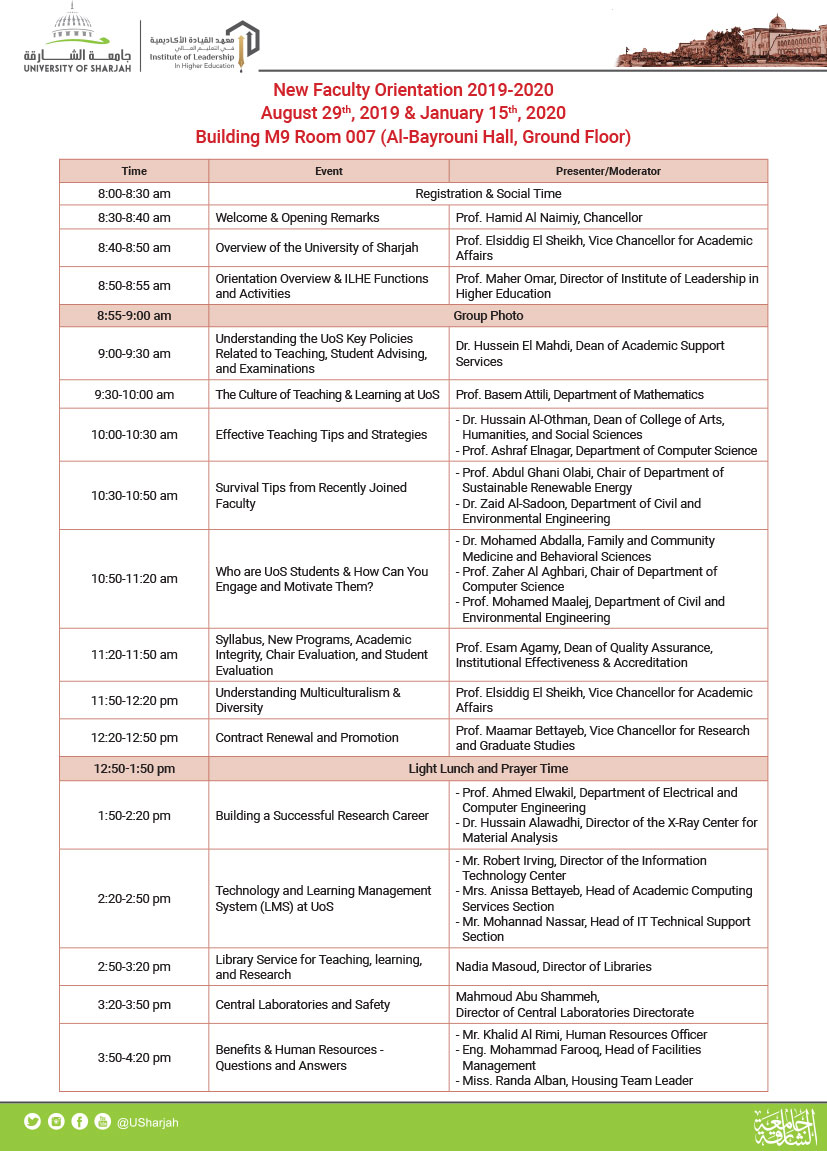 New Faculty Orientation 2019 - 2020
